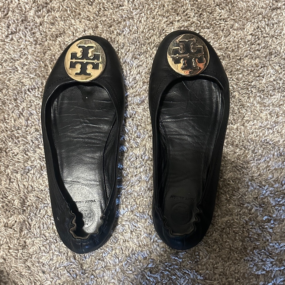 Tory Burch Black Flats